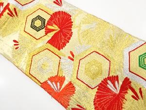 アンティーク　重ね亀甲に笠松模様織り出し袋帯（着用可）